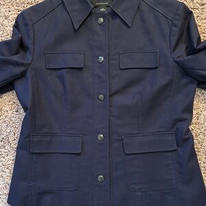 Ann Taylor Navy Snap Front Jacket/blazer 4